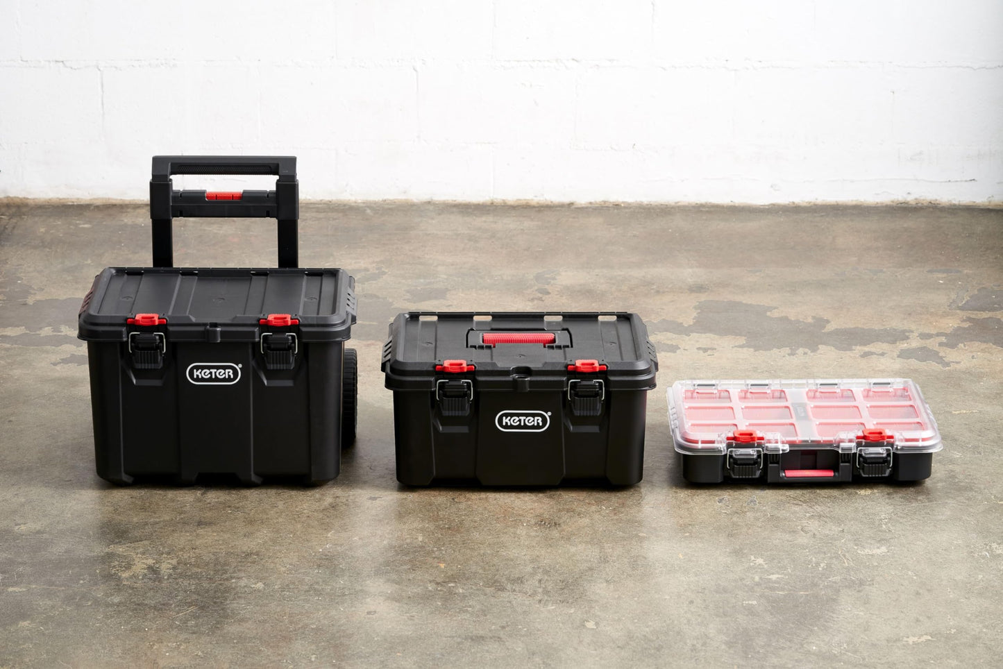 Keter Stack N Roll 3-Piece Modular Tool Box Storage System