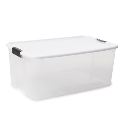 Sterilite 116 Qt Clear Latching Storage Bins with Lids, 4-Pack