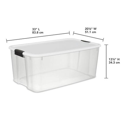 Sterilite 116 Qt Clear Latching Storage Bins with Lids, 4-Pack
