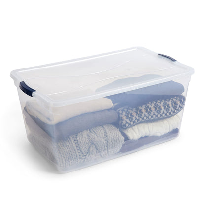 Rubbermaid Cleverstore 95QT Clear Storage Bins with Lids, 4-Pack