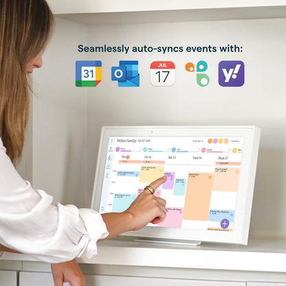 Skylight Calendar 15" Touchscreen Digital Family Calendar, White
