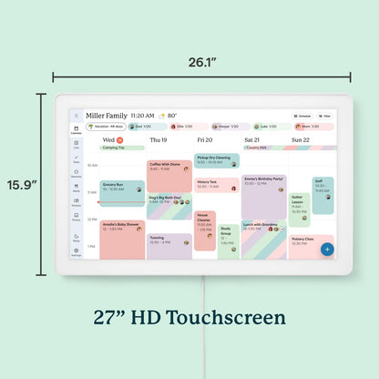 Skylight Calendar Max 27" Touchscreen Digital Family Calendar, White