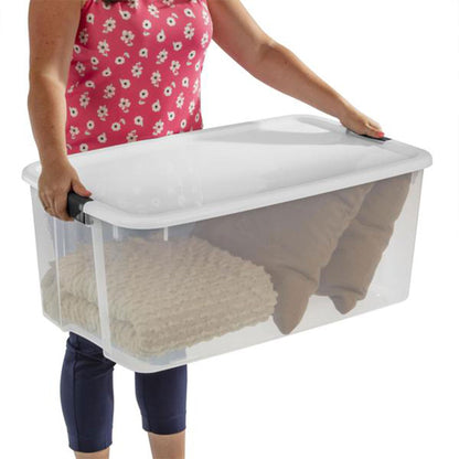 Sterilite 116 Qt Clear Latching Storage Bins with Lids, 4-Pack