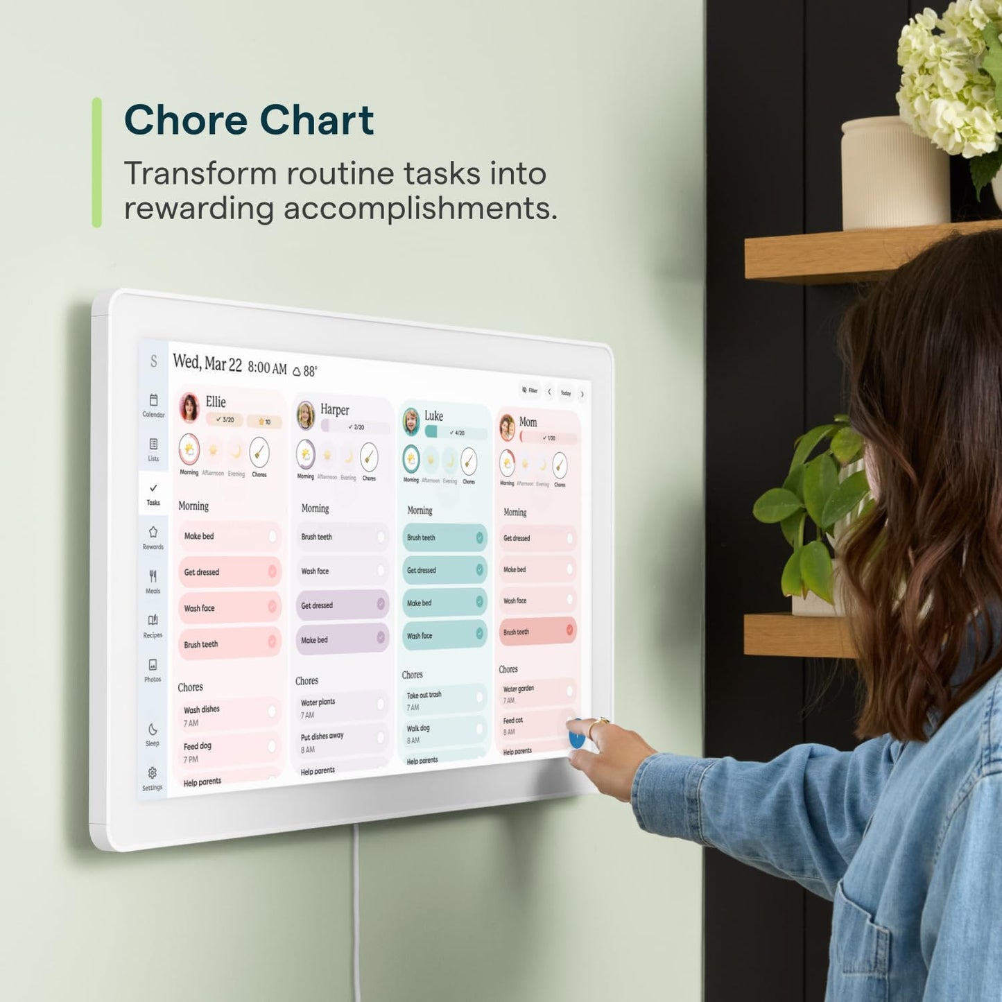 Skylight Calendar Max 27" Touchscreen Digital Family Calendar, White