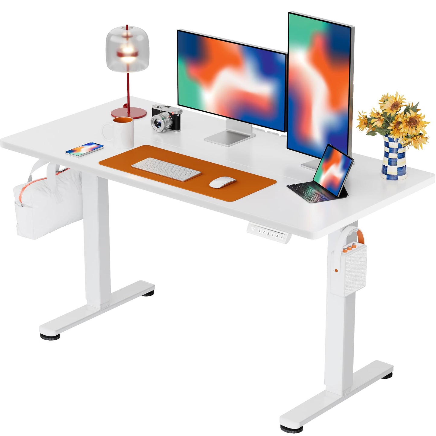 ErGear 48x24" Electric Height Adjustable Standing Desk – White