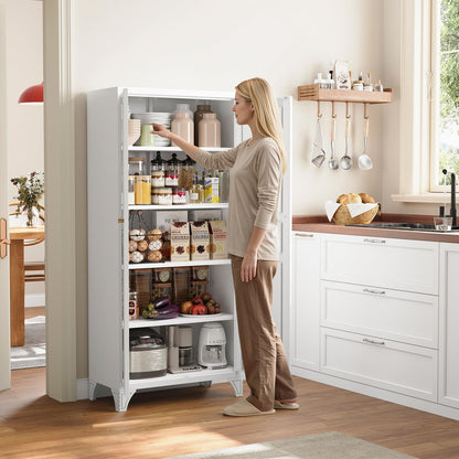 Yizosh 61" Metal Storage Cabinet with 2 Doors & Shelves