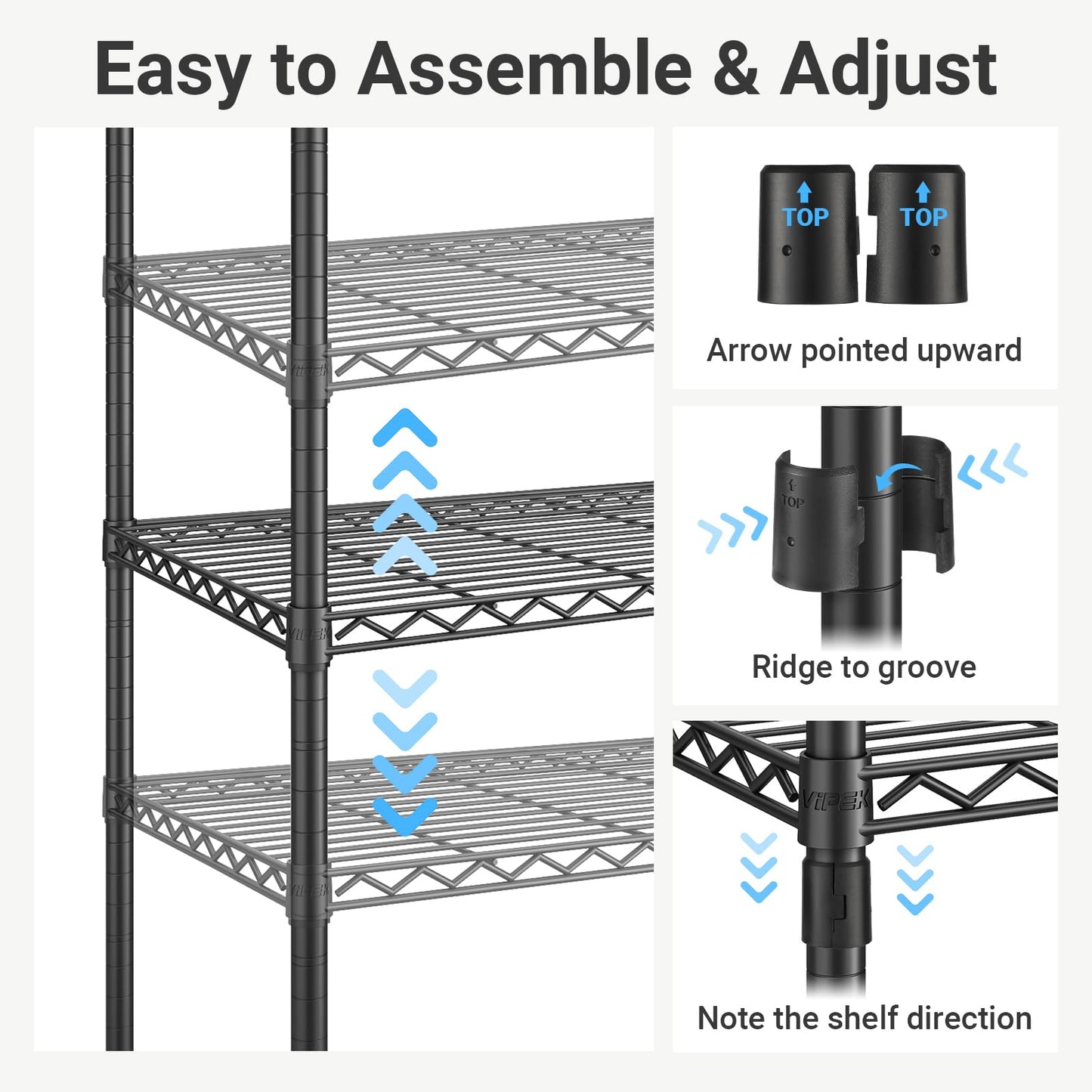 VIPEK R2 Plus Heavy Duty Rolling Clothes Rack for Hanging Clothes, Black