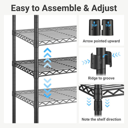 VIPEK R2 Plus Heavy Duty Rolling Clothes Rack for Hanging Clothes, Black