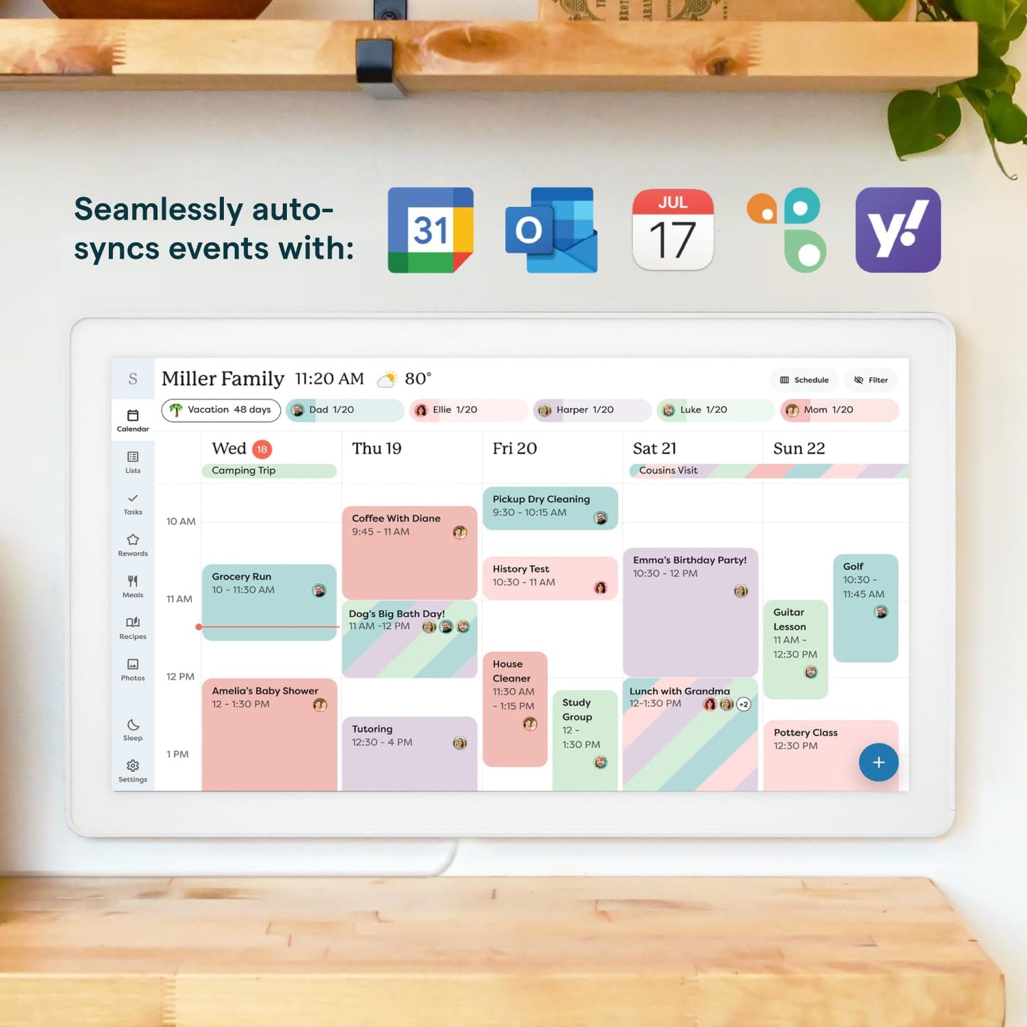 Skylight Calendar Max 27" Touchscreen Digital Family Calendar, White