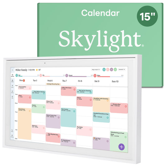 Skylight Calendar 15" Touchscreen Digital Family Calendar, White
