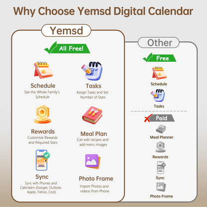 15.6" Digital Calendar Wall Touch Screen & Chore Chart