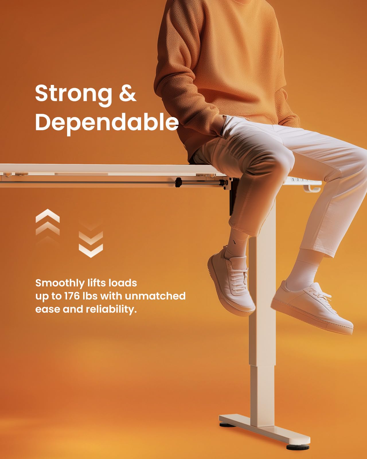 ErGear 48x24" Electric Height Adjustable Standing Desk – White
