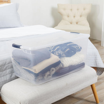 Rubbermaid Cleverstore 95QT Clear Storage Bins with Lids, 4-Pack