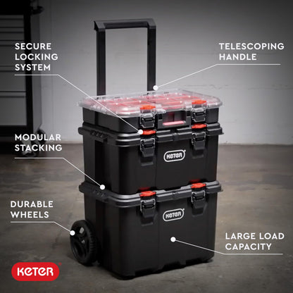 Keter Stack N Roll 3-Piece Modular Tool Box Storage System