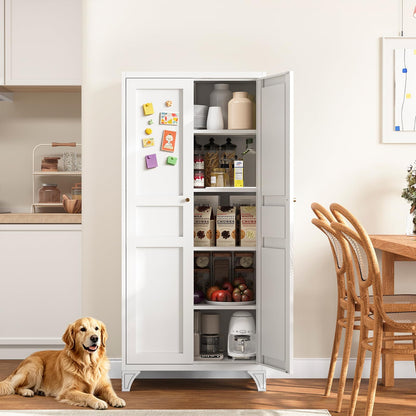 Yizosh 61" Metal Storage Cabinet with 2 Doors & Shelves