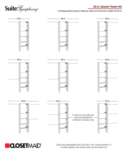 ClosetMaid SuiteSymphony 25" Wood Closet Organizer Starter Kit