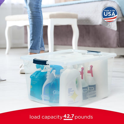 Rubbermaid Cleverstore 95QT Clear Storage Bins with Lids, 4-Pack