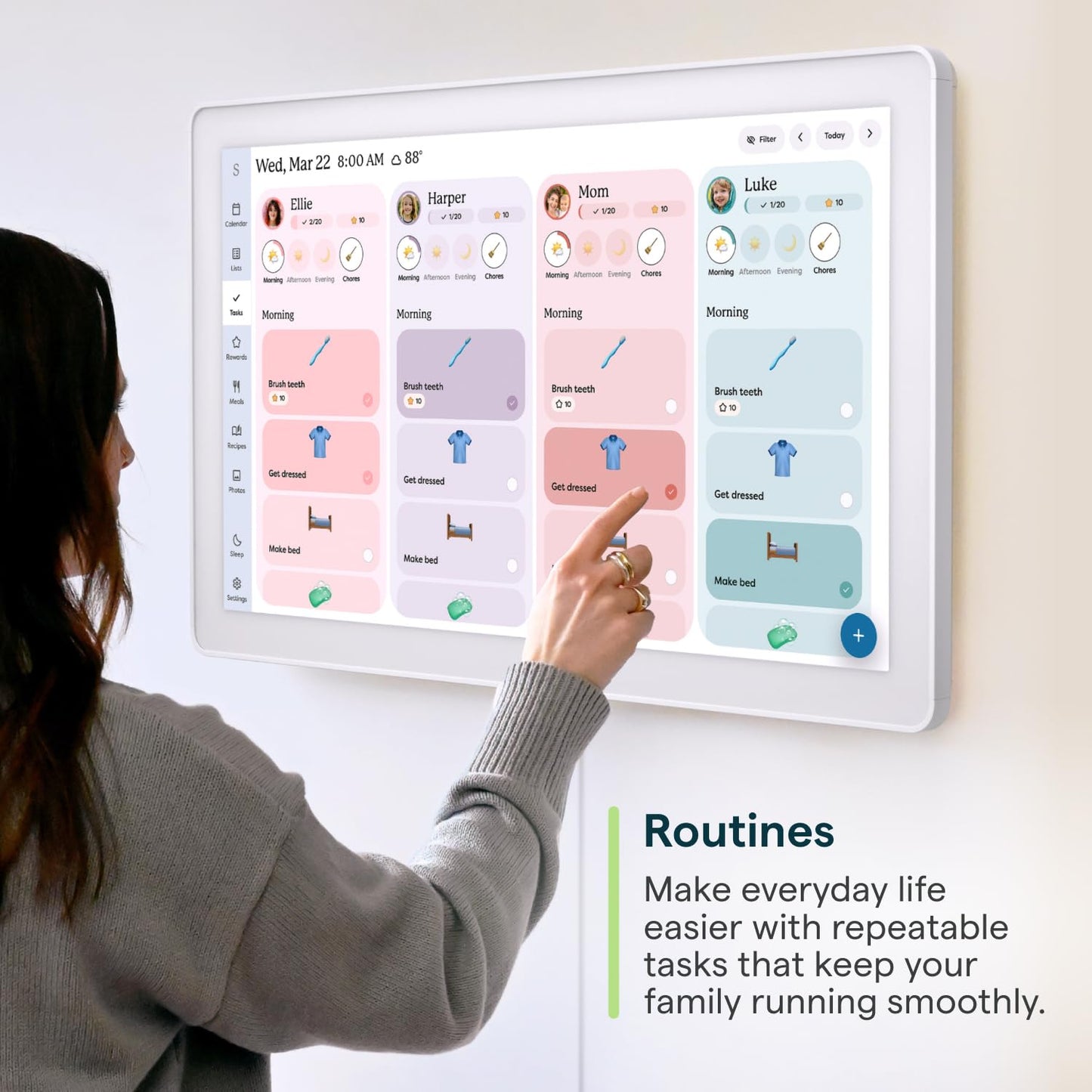 Skylight Calendar Max 27" Touchscreen Digital Family Calendar, White