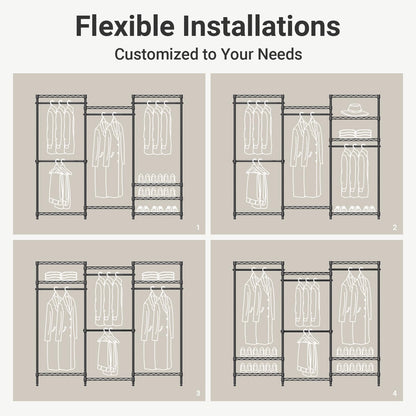 VIPEK V5 Heavy Duty Freestanding Modular Closet System, Black