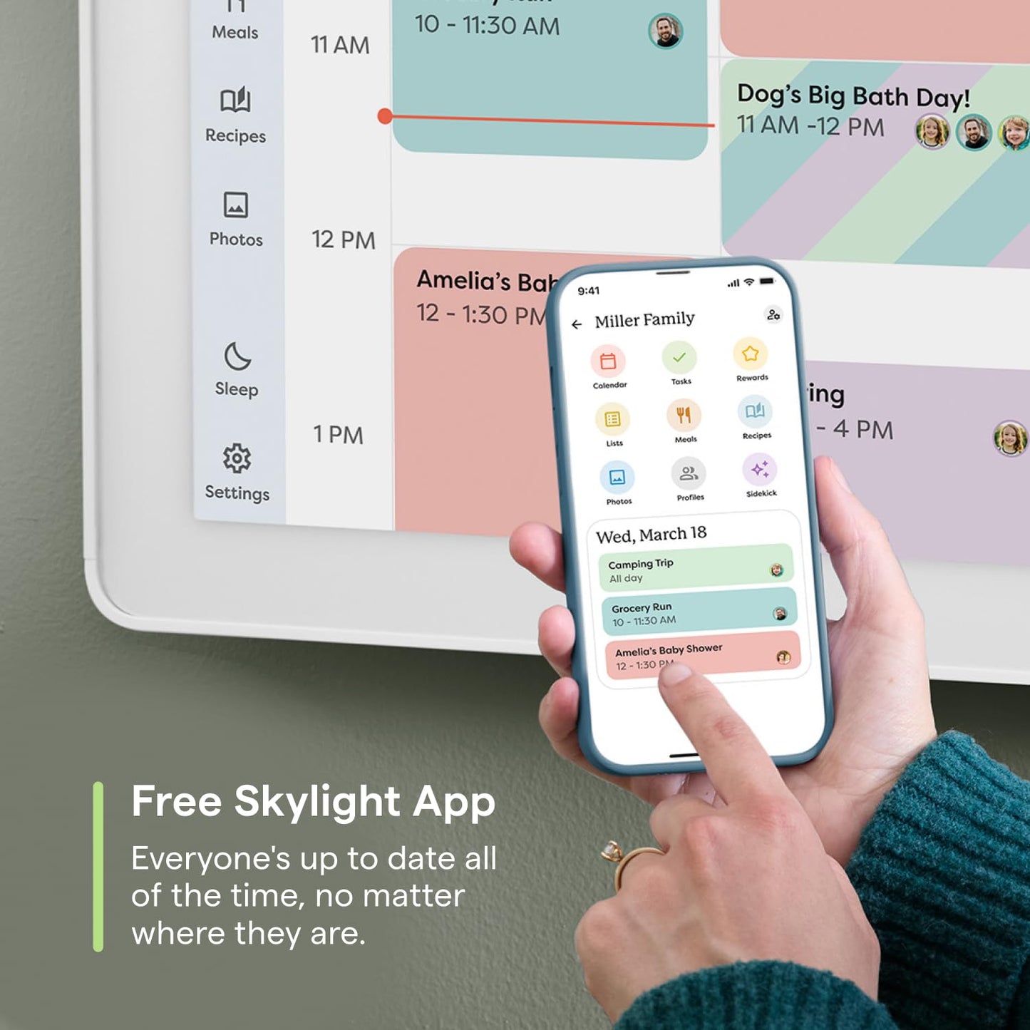 Skylight Calendar Max 27" Touchscreen Digital Family Calendar, White
