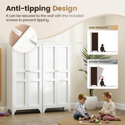 Yizosh 61" Metal Storage Cabinet with 2 Doors & Shelves