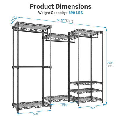 VIPEK V5 Heavy Duty Freestanding Modular Closet System, Black