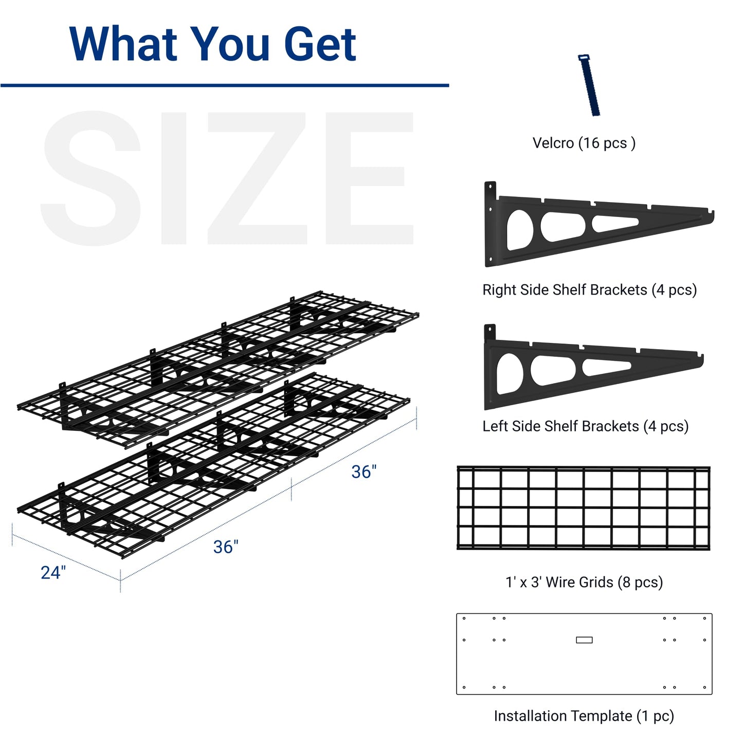 FLEXIMOUNTS 2-Pack Wall Mounted Garage Shelves 2x6ft – 1400 lbs