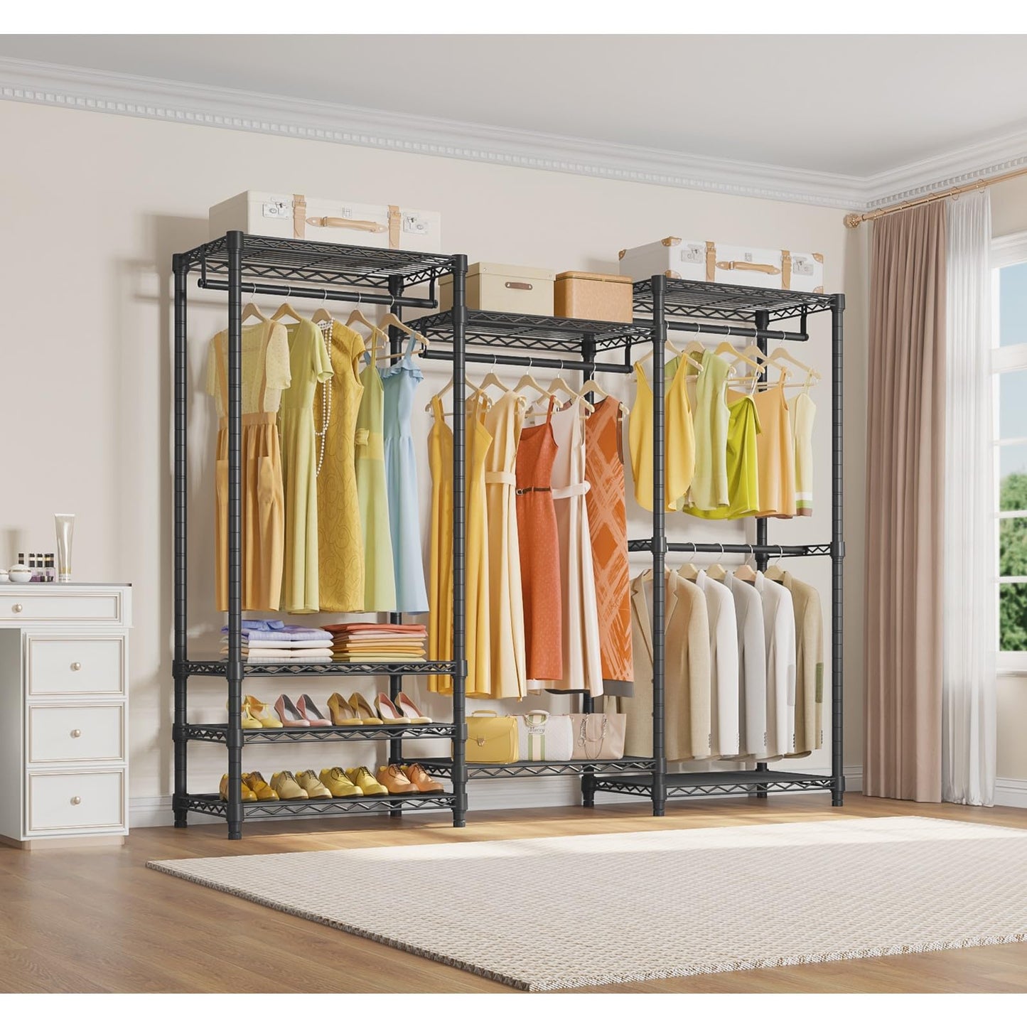 VIPEK V5 Heavy Duty Freestanding Modular Closet System, Black