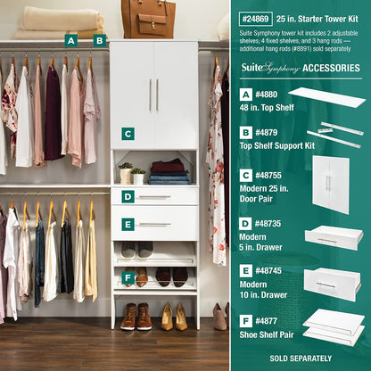ClosetMaid SuiteSymphony 25" Wood Closet Organizer Starter Kit