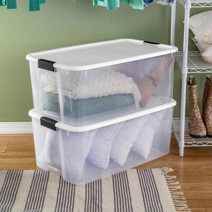 Sterilite 116 Qt Clear Latching Storage Bins with Lids, 4-Pack