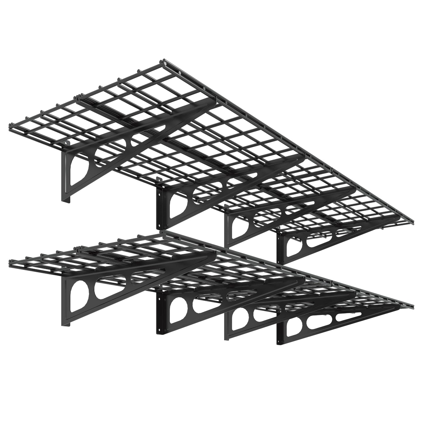FLEXIMOUNTS 2-Pack Wall Mounted Garage Shelves 2x6ft – 1400 lbs