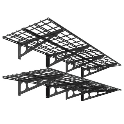 FLEXIMOUNTS 2-Pack Wall Mounted Garage Shelves 2x6ft – 1400 lbs