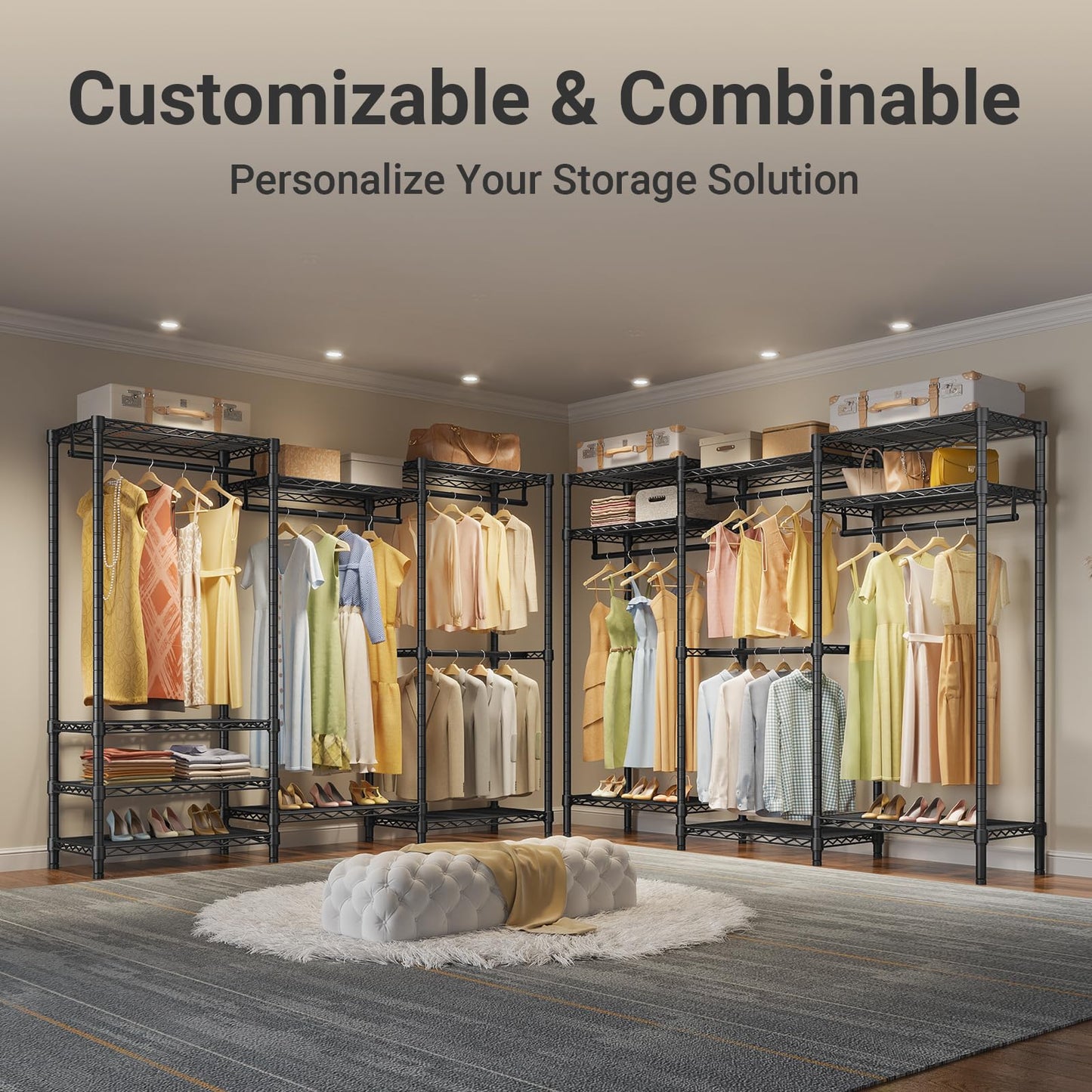 VIPEK V5 Heavy Duty Freestanding Modular Closet System, Black