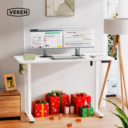 Veken 55" Electric Standing Desk with Memory Presets, White