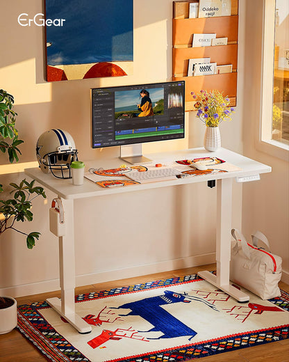 ErGear 48x24" Electric Height Adjustable Standing Desk – White