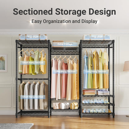 VIPEK V5 Heavy Duty Freestanding Modular Closet System, Black
