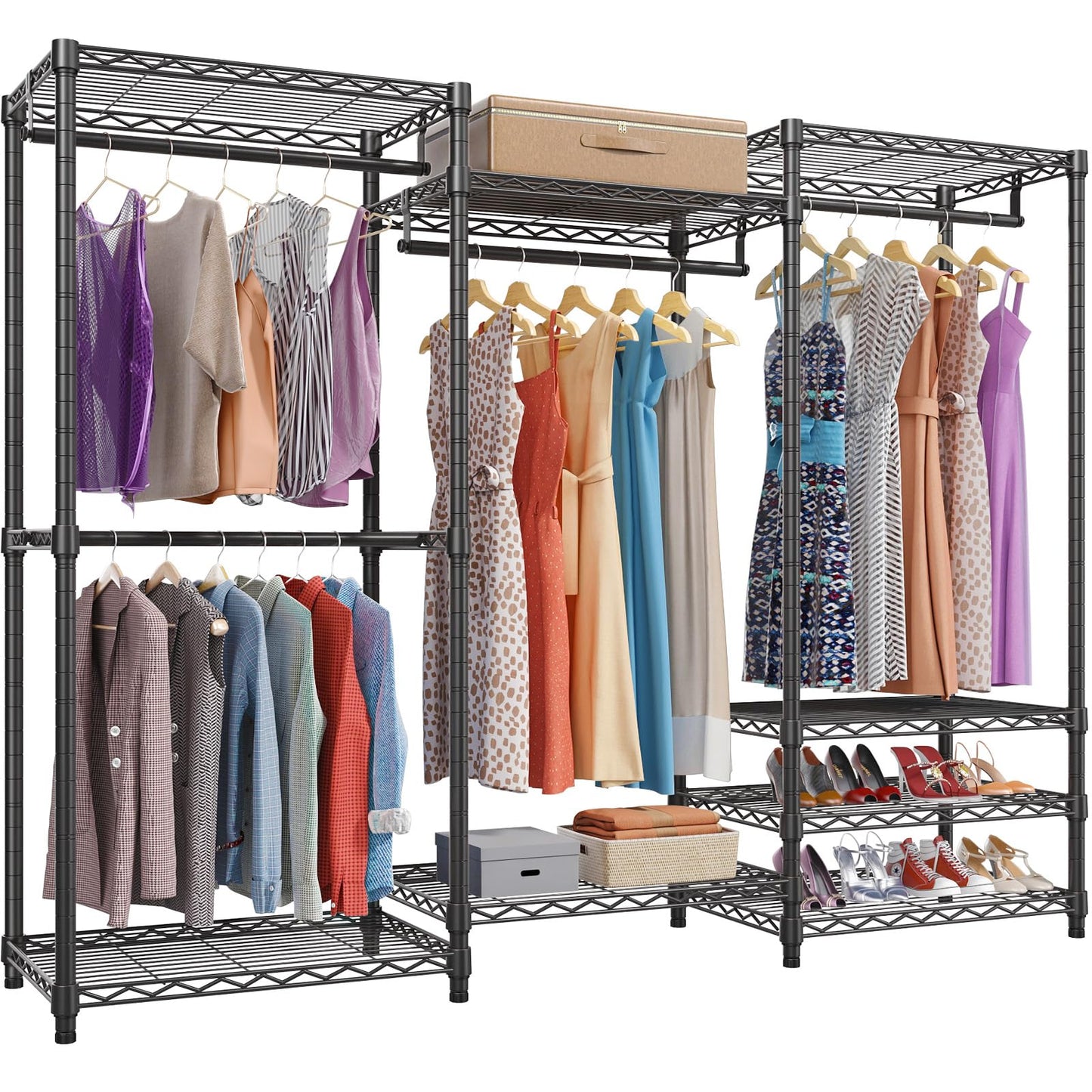 VIPEK V5 Heavy Duty Freestanding Modular Closet System, Black