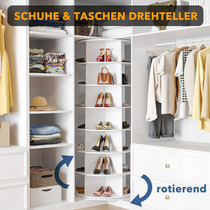 SpaceAid 7-Tier Rotating Shoe Rack Tower, 360° Spinning Carousel, White