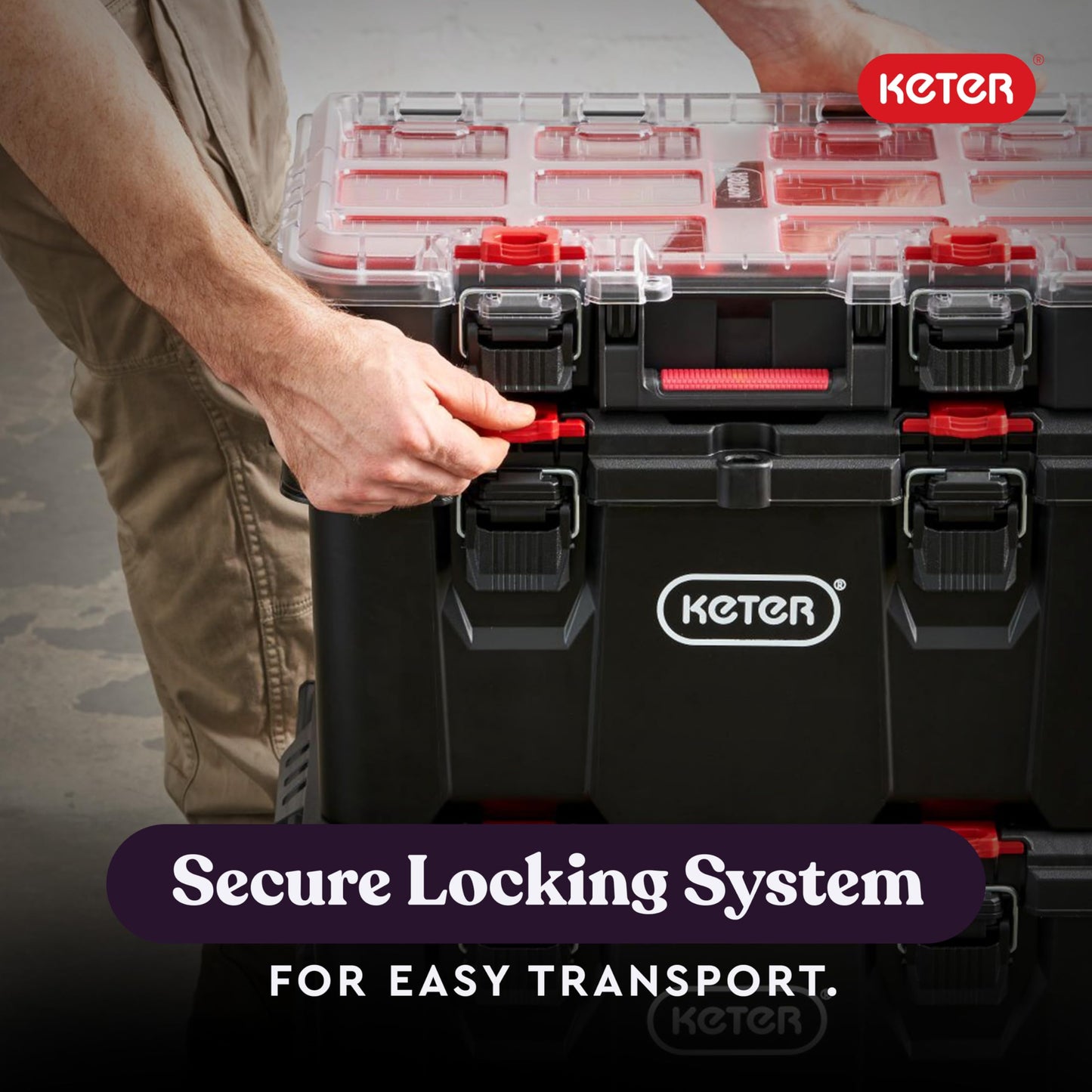 Keter Stack N Roll 3-Piece Modular Tool Box Storage System