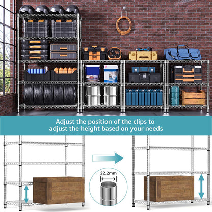 M MZG 5-Tier Steel Wire Shelving Unit, 1750 LBS, 47x72 Inch